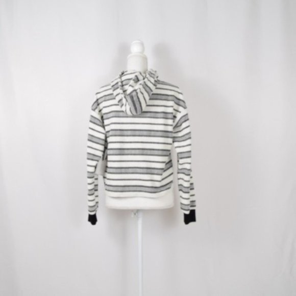 1.State Jacquard Knit Stripe Hooded Pullover, XS - Picture 4 of 4